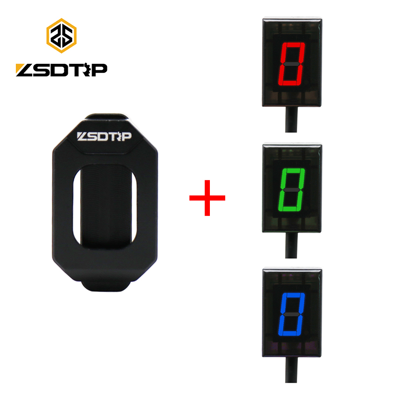 Motorcycle Gear Selector - ZSDTRP 6 Speed Universal รถจักรยานยนต์ตัวบ่งชี้เกียร์ดิจิตอลจอแสดงผล LED