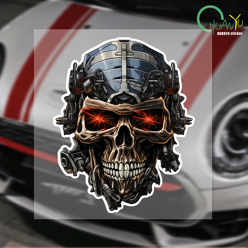 Gear Set Motorcycle - 2024สติกเกอร์ติดสติกเกอร์รถหัวกะโหลกดีไซน์ใหม่สำหรับตกแต่งตัวถังประตูรถยนต์รถมอเตอร์ไซค์กันน้ำได้ตกแต่งคอมพิวเตอร์ลายหัวกะโหลก